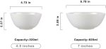 11 OZ Ceramic Soup Bowls for Kitchen White Diamond, Ultra light Set of 4 Perfect for Soup Bowls for Kitchen, Ramen Bowl, for Oatmeal, Fruit,Salad and Rice Bowl, Dishwasher & Microwave Safe (4.73 INCH) - Image 2