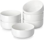 24 OZ Cereal Bowls, Porcelain Soup Oatmeal Bowls Set of 6, Kitchen Ceramic Serving Bowl, Dishwasher Microwave Oven Safe, White, Series