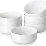 24 OZ Cereal Bowls, Porcelain Soup Oatmeal Bowls Set of 6, Kitchen Ceramic Serving Bowl, Dishwasher Microwave Oven Safe, White, Series