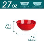 Cereal Bowls Set of 6-27 Oz Ceramic Soup Bowls, Microwave & Dishwasher Safe, 6 Inch Colorful Serving Bowls for Kitchen - Image 2