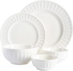 Porcelain Dinnerware Set, Service for 8 (40pcs), White (Embossed) - Image 2