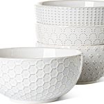 Large Soup Bowl 42 OZ, Ceramic Kitchen Bowl Set for Soup, Pho, Chip, Pasta, Fruits, Salad, Noodle and Ramen- 7 Inch, Set of 4, Arctic white