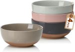 Color Large Ceramic Bowls Set of 4, 30 Ounce Cereal Bowls, Soup Bowls Set for Kitchen, Salad Oatmeal Bowls, Serving Bowls for Nut, Pasta, Soup, Ramen, Fruit, Dishwasher & Microwave Safe