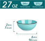 27 Oz Cereal Bowls Set of 6, Blue Ceramic Bowls for Kitchen, 6 Inch Soup Bowls, Dishwasher & Microwave Safe - Image 2