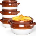 French Onion Soup Bowls with Handles, 16 Oz Ceramic Soup Serving Bowl Crocks - Oven Safe Bowls for Chili, Beef Stew, Cereal, Pot Pies, Set of 4