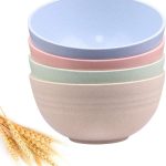 Unbreakable Cereal Bowls - Wheat Straw Fiber Lightweight Bowl Sets 4 - Dishwasher & Microwave Safe - for,Rice,Soup Bowls (24 OZ)