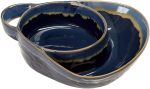 Sets of 2 Stoneware Soup & Side Bowls - Set of 2 Soup & Side Bowls Navy