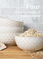 Cereal bowls 26 oz, Ceramic Soup Bowl for Kitchen, Embossment Stoneware Bowl for Pho, Chip, Fruits, Salad, Noodle, Ramen, Suit For Housewarming - 6 Inch, Set of 4, Arctic white - Image 2