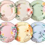 Porcelain Floral Plates, 8 inch, Set of 6, Royal Dessert Plates, Appetizer Plates, Floral Plates, Salad Plates, Small Plates, Small Plates Set, Small Dishes, Dinnerware