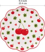 Scalloped Salad Plates Set of 4, 8.75 Inch Ceramic Dessert Plates for Salad, Appetizer, Side Dishes, Microwave and Dishwasher Safe, Gift for Housewarming and Thanksgiving - Image 2