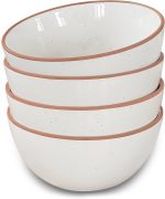 Ceramic Bowls For Kitchen, 28oz - Bowl Set of 4 - For Cereal, Salad, Pasta, Soup, Dessert, Serving etc - Dishwasher, Microwave, and Oven Safe - For Breakfast, Lunch and Dinner - Vanilla White