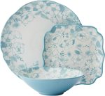 12 Piece Plate Bowl Dinnerware Set, Blue - Image 2