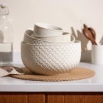 Ceramic Mixing Bowls, Nesting Set of 4, Embossed Kitchen Dishware, Prep, Serving, Gift, Microwave and Dishwasher Safe, 20/44/98/145 oz, Narbonne Collection (Ivory) - Image 2