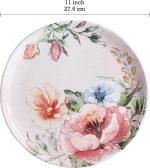 Dinner Plates Set of 4, 11 Inch Large Ceramic Plates for Pasta, Steak, Stylish Serving Dishes, Microwave and Dishwasher Safe, Gift for Housewarming and Thanksgiving - Image 2