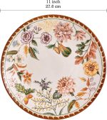 Dinner Plates Set of 4, 11 Inch Large Ceramic Plates for Pasta, Steak, Stylish Serving Dishes, Microwave and Dishwasher Safe, Gift for Housewarming and Thanksgiving - Image 2